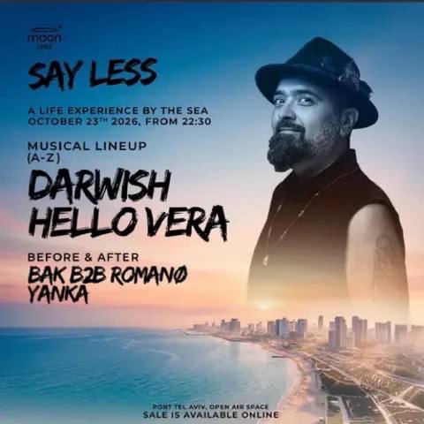 הפוסטר של DARWISH x HELLO VERA • FRIDAY OPEN AIR