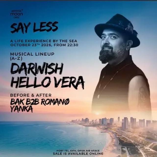 הפוסטר של DARWISH x HELLO VERA • FRIDAY OPEN AIR