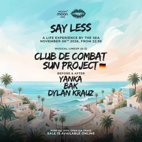 הפוסטר של SUN PROJECT x CLUB DE COMBAT•OPEN AIR